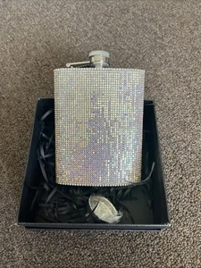 BLING Hip Flask handmade with Super Shiny Imitation Diamonds - Picture 1 of 2