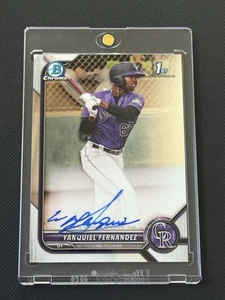 Yanquiel Fernandez 2022 Bowman Chrome Prospect Auto #CPAYFZ Rockies - Picture 1 of 3