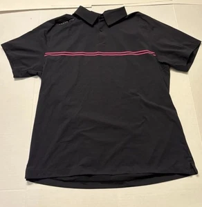 Under Armor Heat Gear Polo Shirt Mens Extra Large Black Pink Loose Short Sleeve - Picture 1 of 8