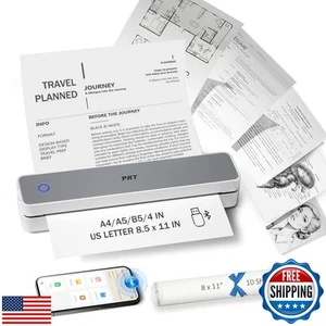 PRT Inkless Portable Printer for Travel, Wireless Thermal Printer Support 8.5 - Afbeelding 1 van 5