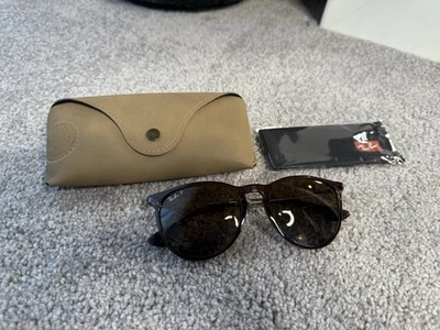 Óculos de sol Ray Ban Erika RB4171 marrom escuro transparente com armação dourada - Imagem 1 de 4