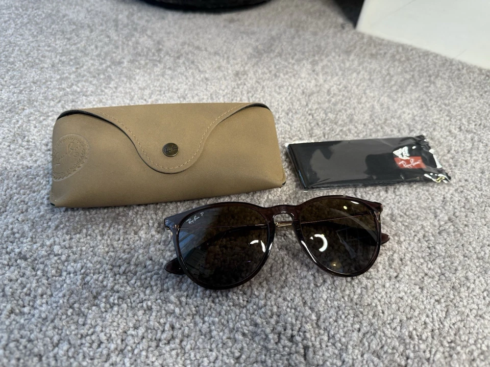 Gafas de sol Ray Ban Erika RB4171 transparentes marrón oscuro con marco dorado Foto 1 de 4