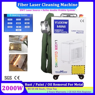 CHINACNCZONE 🔥2000W Laser Handheld Cleaning Machine Remove Oil Paint Rust Removal Machine EU