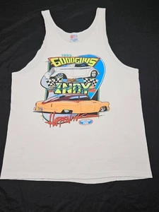 VTG 90s Tank Top L GoodGuys 5th Hot Rod Happening Indy Raceway Park White Hanes - Picture 1 of 18