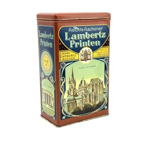 Lambertz Printen Blechdose | Aachen Dom Retro Design | West Germany Vintage - Picture 1 of 14
