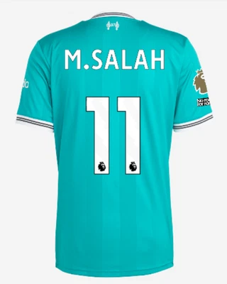 Camiseta tercera visitante Liverpool FC (verde azulado) - Salah y oro insignia Premier League Foto 1 de 4