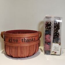 Give Thanks Table Decor Basket & 20pc Harvest Bloom Bowl Fillers Fall Autumn 