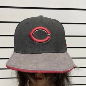 Cincinnati Reds New Era 59Fifty Baseball Hat Cap Black & Red Size 7-1/2 - Picture 1 of 10
