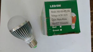 10 x 5W Dimmable ES E27 Warm White LED Light Lamp Bulb Low Energy 240V JobLot - Picture 1 of 1
