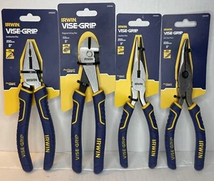 IRWIN 4 Pieces Plier Set Combination Plier/Cutting Plier/ Long Nose & Bent Nose - Picture 1 of 5