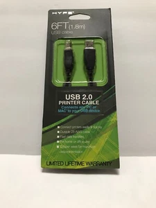 Hype 6ft USB Cable 2.0 Printer Cable - Picture 1 of 6