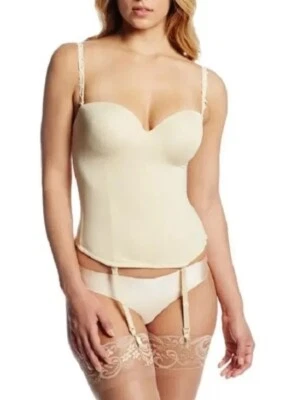 Nuevo con etiquetas Le Mystere - 34D 34C/D - Sujetador Bustier Seducción Nupcial Convertible Desnudo 2355 Foto 1 de 4