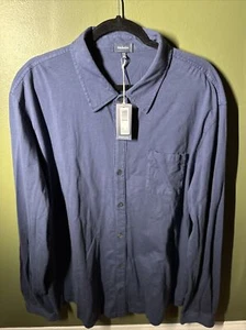 NWT Mod-O-Doc Men's Summerland Knit Long Sleeve Jersey Button Navy XXL - Picture 1 of 4