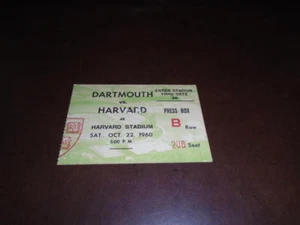 1960 DARTMOUTH AT HARVARD COLLEGE FOOTBALL TICKET STUB EX - Bild 1 von 2
