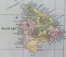 1894 HAWAIIAN ISLANDS Map 14"x11" ~ Old Antique Original HONOLULU OAHU HI ~ VG