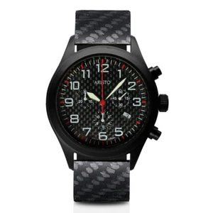 Aristo 0H15TR Men's Watch Carbon Chrono 44mm Ronda Movement - Picture 1 of 5