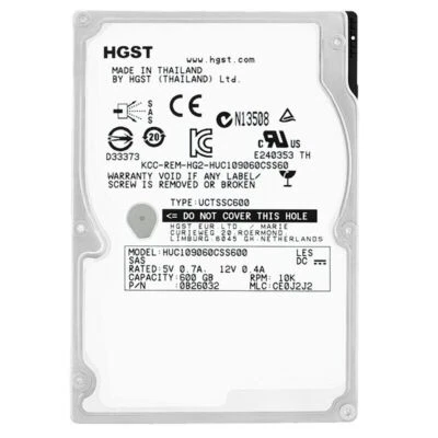 Disco Rigido HGST HUC109060CSS600 600GB 10.000Rpm Sas II 64Mb Cache 2.5'' - Immagine 1 di 4
