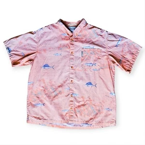 Columbia River Lodge Button Down Short Sleeve Shirt Mens XL Pink Fishing Outdoor - Picture 1 of 7