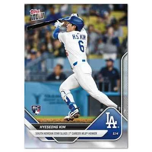 Tarjeta 182 Hyeseong Kim RC 1ª Carrera Home Run 2025 MLB Topps AHORA  - Imagen 1 de 2