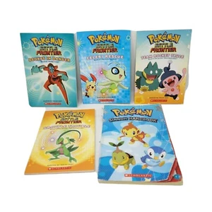 Scholastic POKEMON 4 Battle Frontier Paperback Books and Sinnoh Handbook - Imagen 1 de 8