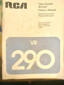 Libretto videoregistratore RCA VR290 manuale elettronica vintage 1989 vecchio - Foto 1 di 4