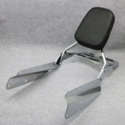 Chrome Backrest Sissy Bar Luggage Rack Cushion Pad For Honda VTX1300 VTX1800 - Image 1 of 2