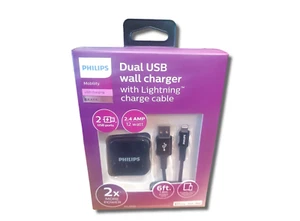 Philips Dual USB Fast Charging Wall Charger Kit - Picture 1 of 4