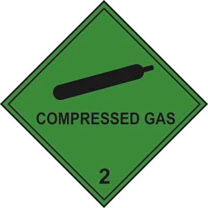 76 x COMPRESSED GAS WARNING HAZARD DIAMOND LABELS STICKERS 100x100mm FREE P&P - Picture 1 of 1