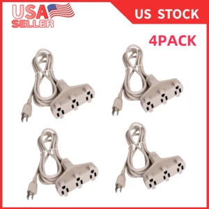 4er-Pack 8 Fuß 16/3 SJTW Außenbereich Verlängerungskabel mit 3 Steckdosen USA - Bild 1 von 7