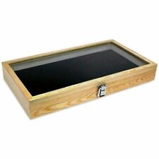 Mooca Glas Lid Box Case - Natural Wood with Black Pad