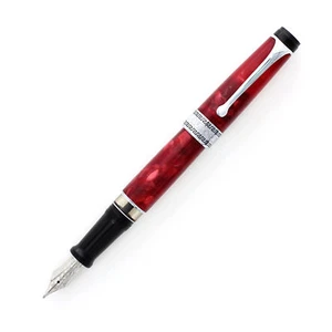 Aurora Optima Fountain Pen Rossa Red With Chrome Trim Fine Point - NEW 996CR-F - Picture 1 of 4