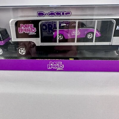 M2 Machines Auto Haulers Purple Hornies 1970 Dodge L600 COE & 1941 Willys Coupe - Image 1 of 4