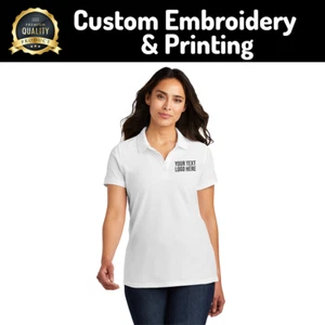 Polo de algodón con diseño de logotipo cosido en ropa de negocios para mujer. - Imagen 1 de 16