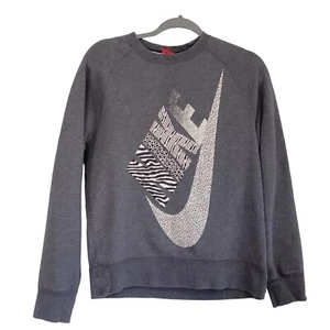 Vintage Nike grau Center Swoosh Rundhalsausschnitt Sweatshirt Herren Größe Small Travis Vintage - Bild 1 von 11