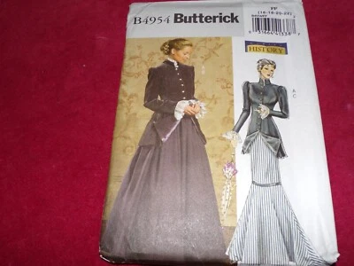🌼 BUTTERICK #B4954 - CHAQUETA Y FALDA VICTORIANA-EDWARDIANA PARA DAMA PATRÓN 8-22 FF Foto 1 de 2