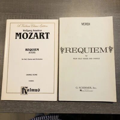 Music Score Booklets Set  Mozart Requiem Kalmus & Verdi Requiem by Schirmer  - Imagem 1 de 4