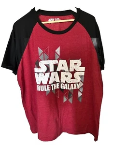 Star Wars "Rule The Galaxy" Ringer Men's XXL Red and Black T-Shirt - Picture 1 of 7