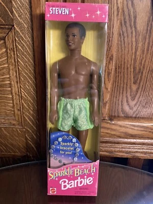 Muñeca Barbie Friend 1995 Sparkle Beach sin usar, en caja Mattel #14353 afroamericana Foto 1 de 4