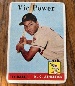1958 Topps #406 VIC POWER * KANSAS CITY A's * GOOD