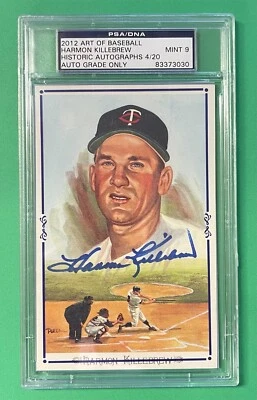 2012 HA ART OF BASEBALL HARMON KILLEBREW AUTO PEREZ STEELE 4/20 PSA/DNA 9 MINT - Image 1 of 2