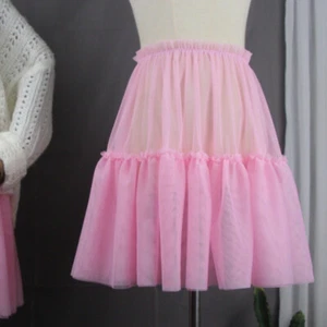 Lady Lolita Princess Skirt Ruffle Mesh Swing Underskirt Petticoat Extender Thin - Picture 1 of 16