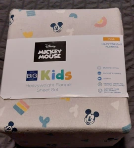 The Big One Kids Flannel 4 piece Full sz Sheet Set Disney Mickey Shapes -Shelf - Picture 1 of 7
