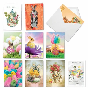 10 Assorted Easter cards w/ 5x7" Envelopes - Spring Delights - Picture 1 of 6