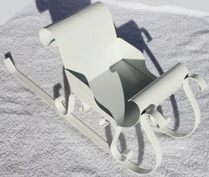 Nuevo de Lote Antiguo Hogar Interior HOMCO #5325 DE Metal Acero Navidad Trineo Blanco - Imagen 1 de 8