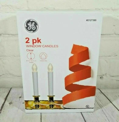 ¡Nuevo! GE 2 Pk Ventana Velas Navidad Blanco Transparente 8.5 in/21.5 cm (Cableado)  Foto 1 de 4