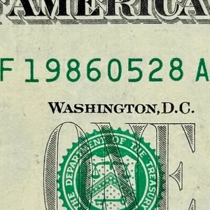 1986 May 28th Birthday 1986 May 28 Dollar Anniversary 5/28/86 Serial Number $1 - Picture 1 of 3