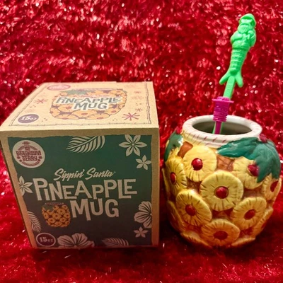 Beachbum Berry Sippin Santa Christmas Ham w/ Pineapple Cherries Tiki Mug Swizzle - Image 1 of 4