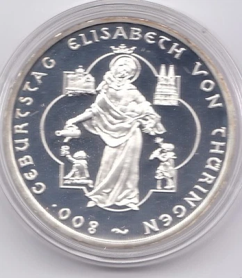 10 Euro Gedenkmünze, PP ,  "800. Geburtstag Elisabeth von Thüringen" - Bild 1 von 4