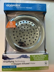 Oxygenics Rain Showerhead Model 45268 Shower Genius Chrome - New - Picture 1 of 3
