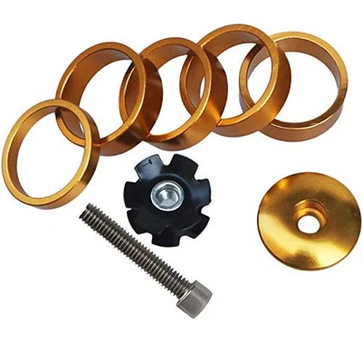 GANOPPER 1 1/8 Inch Headset Spacer with Stem Top Cap,Headset Star Nut yellow - Image 1 of 4